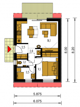Plan de sol du rez-de-chaussée - MINI 1